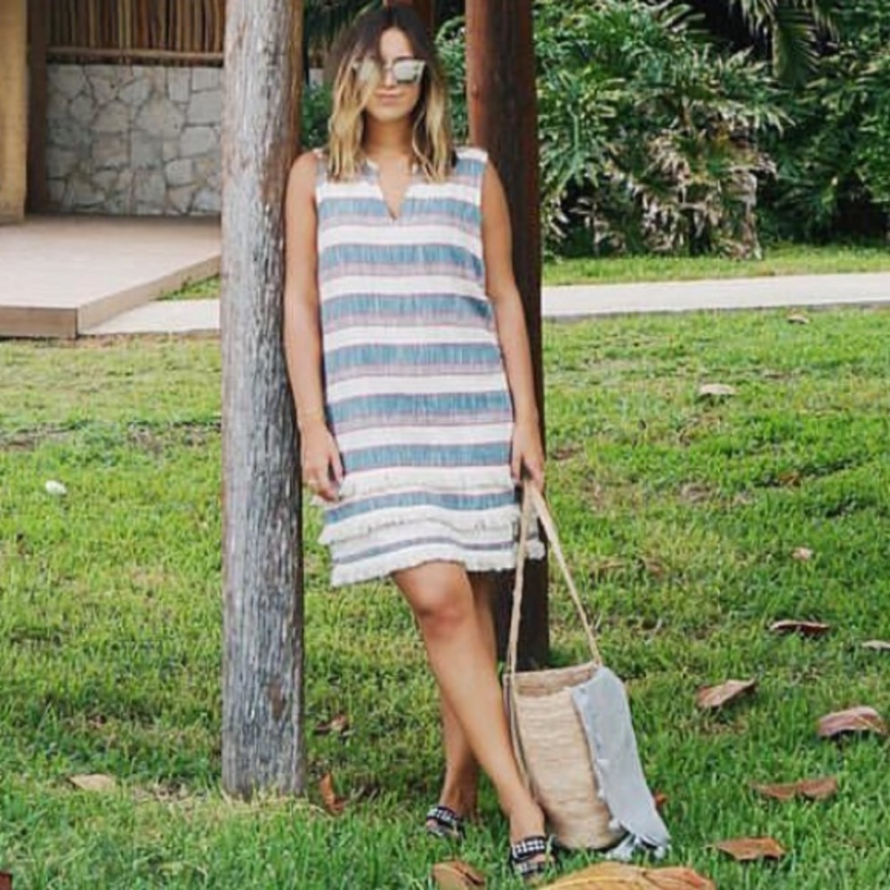 summer shift dress with fringes